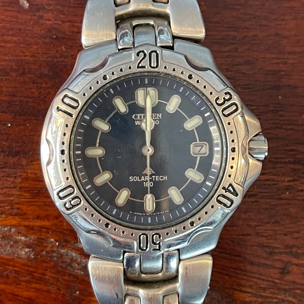 Mens Citizen Eco Drive Solar-Tech Stainless Steel Watch Vintage